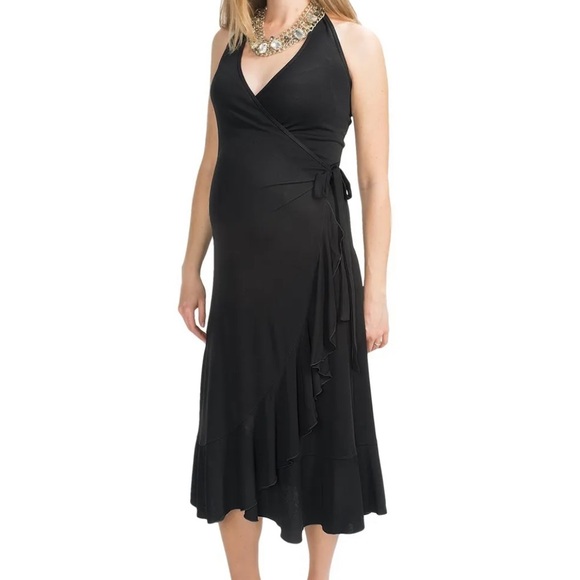 Belly Basics salsa halter wrap maternity dress size small - Picture 9 of 10
